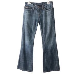 Joe’s Medium Wash Blue Y2K 5 Pocket Lightly Distressed Iggy Flare Denim Jeans